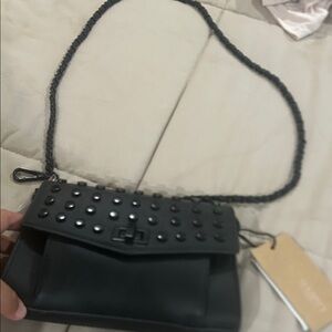 Steve Madden Black Studded Crossbody Bag